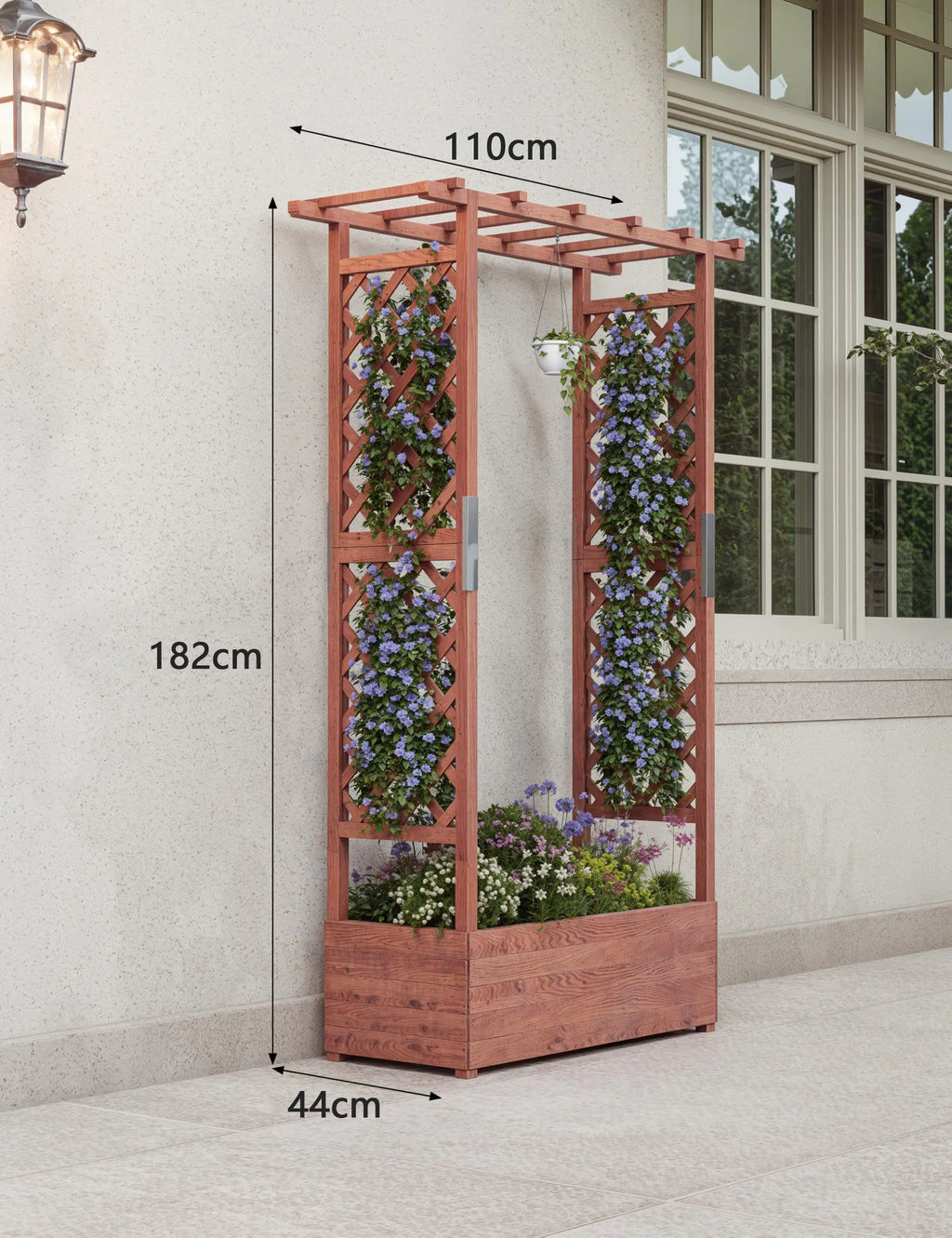 Houten Verhoogde Plantenbak met Klimrek