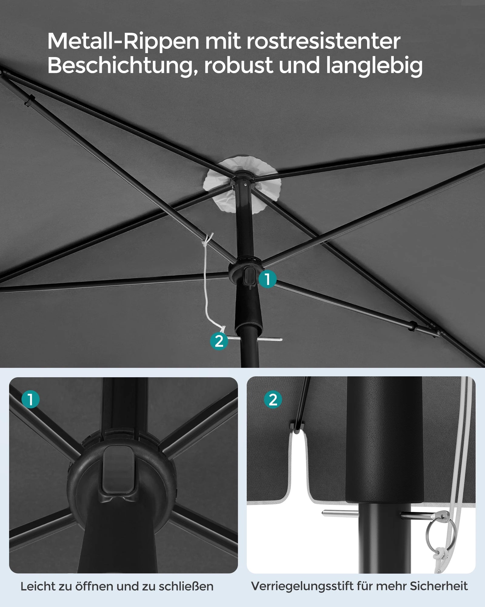 Balkon Parasol – Zonwering UPF 50+ met Opbergtas (Zonder Voet) - 
Gratis verzending in Nederland