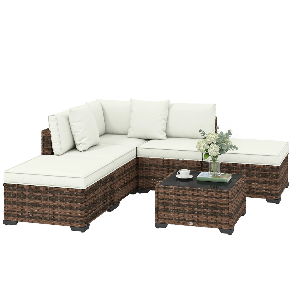 Rotan tuinset 6-delig met comfortabele kussens - Gratis verzending in Nederland