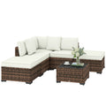 Rotan tuinset 6-delig met comfortabele kussens - Gratis verzending in Nederland