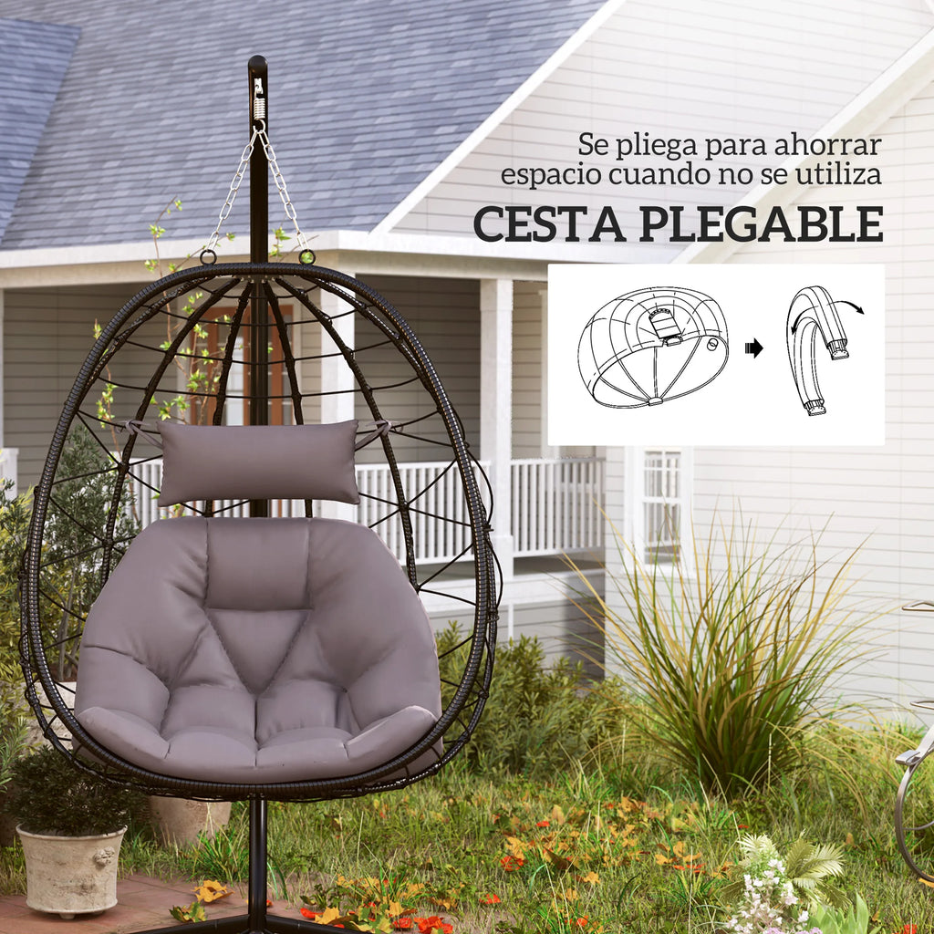 Outsunny Hangende Egg Chair met Standaard - 
Gratis verzending in Nederland