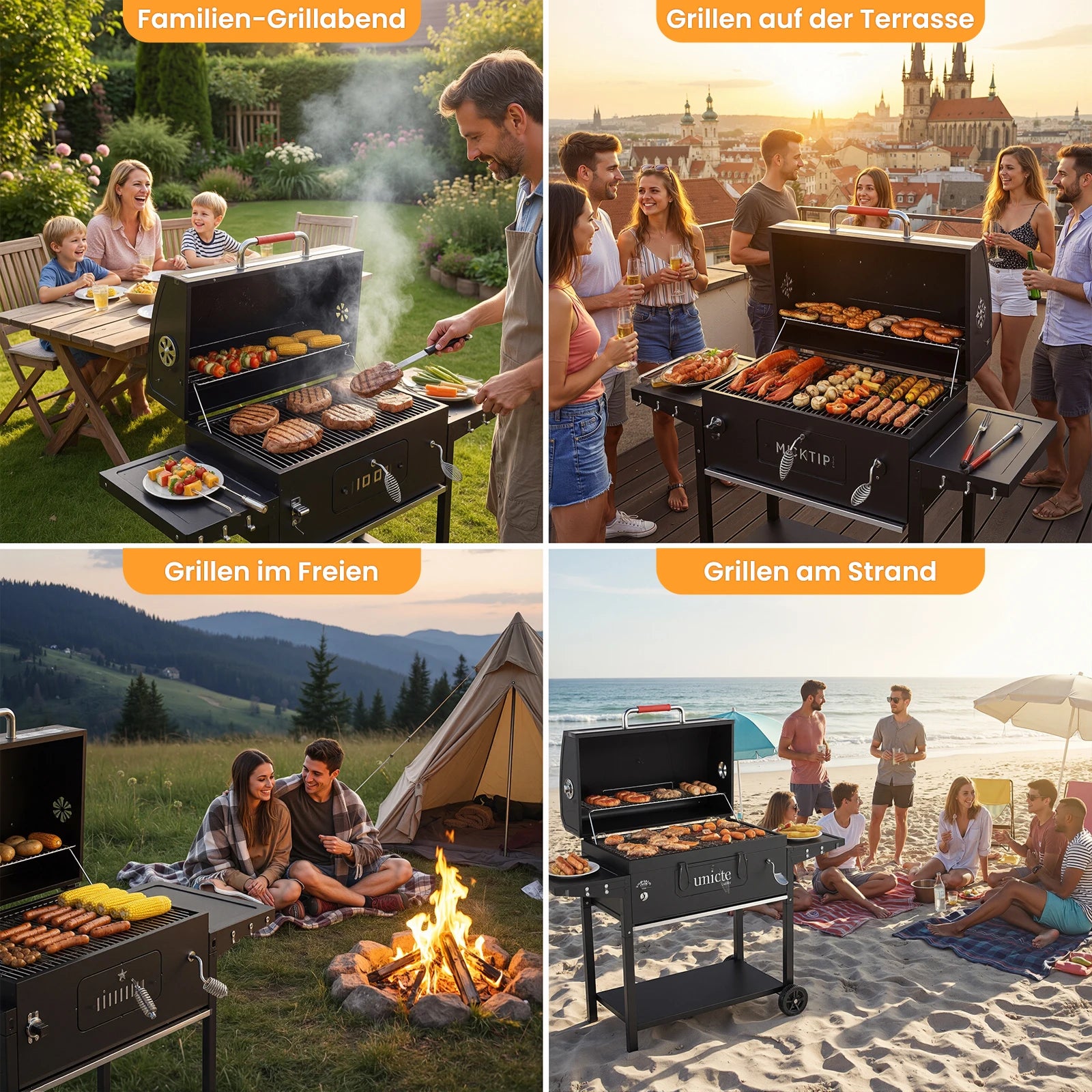 Devoko Houtskool BBQ Grill met Trolley – 71 × 42,5 cm Tuinbarbecue - 
Gratis verzending in Nederland