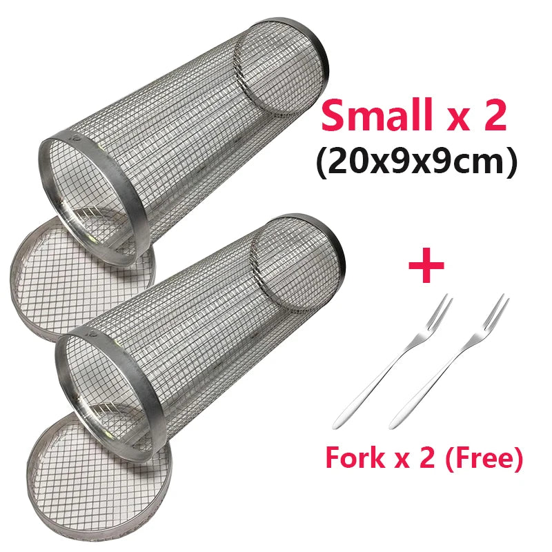 Roterende BBQ Grillmand – RVS Grilling Basket (1–4 stuks) - 
Gratis verzending in Nederland