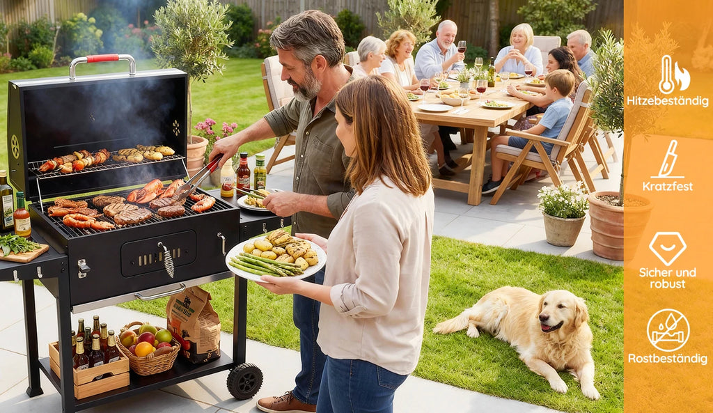 Devoko Houtskool BBQ Grill met Trolley – 71 × 42,5 cm Tuinbarbecue - 
Gratis verzending in Nederland