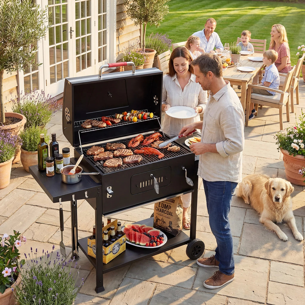 Devoko Houtskool BBQ Grill met Trolley – 71 × 42,5 cm Tuinbarbecue - 
Gratis verzending in Nederland