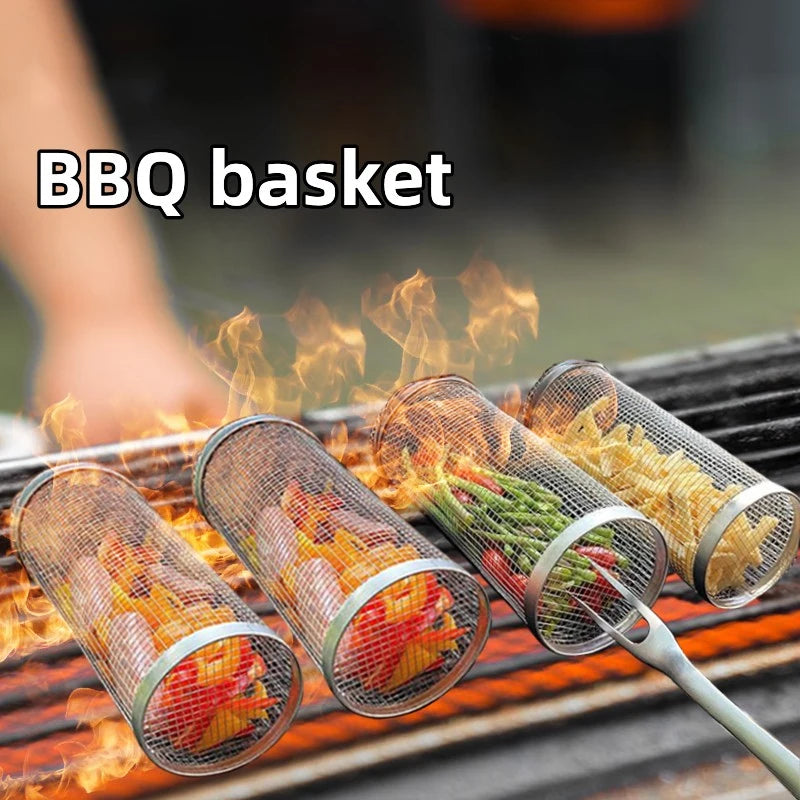 Roterende BBQ Grillmand – RVS Grilling Basket (1–4 stuks) - 
Gratis verzending in Nederland