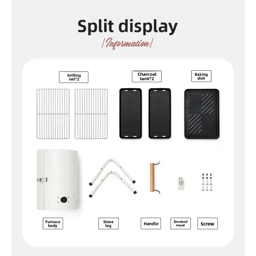 Rookloze 2-in-1 BBQ Grill – Draagbare Grill & Bakplaat voor Binnen en Buiten - 
Gratis verzending in Nederland