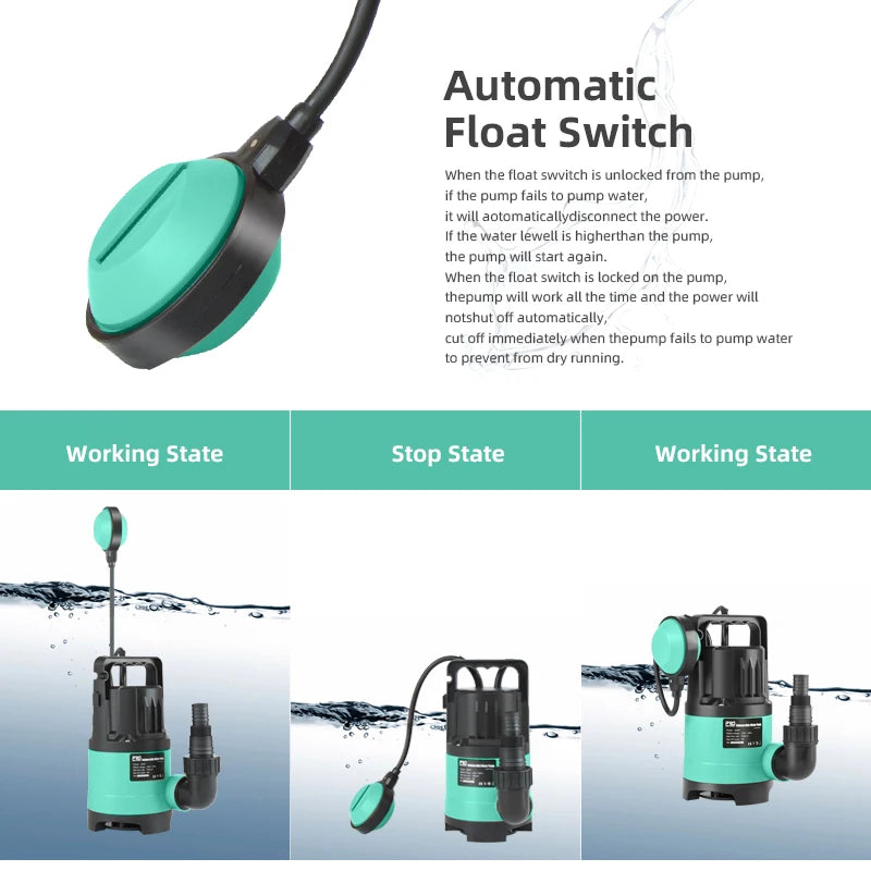 400W Dompelpomp – 7500 L/u Waterpomp voor Afvoer en Leegpompen (230V) - 
Gratis verzending in Nederland