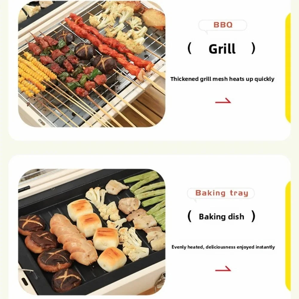 Rookloze 2-in-1 BBQ Grill – Draagbare Grill & Bakplaat voor Binnen en Buiten - 
Gratis verzending in Nederland