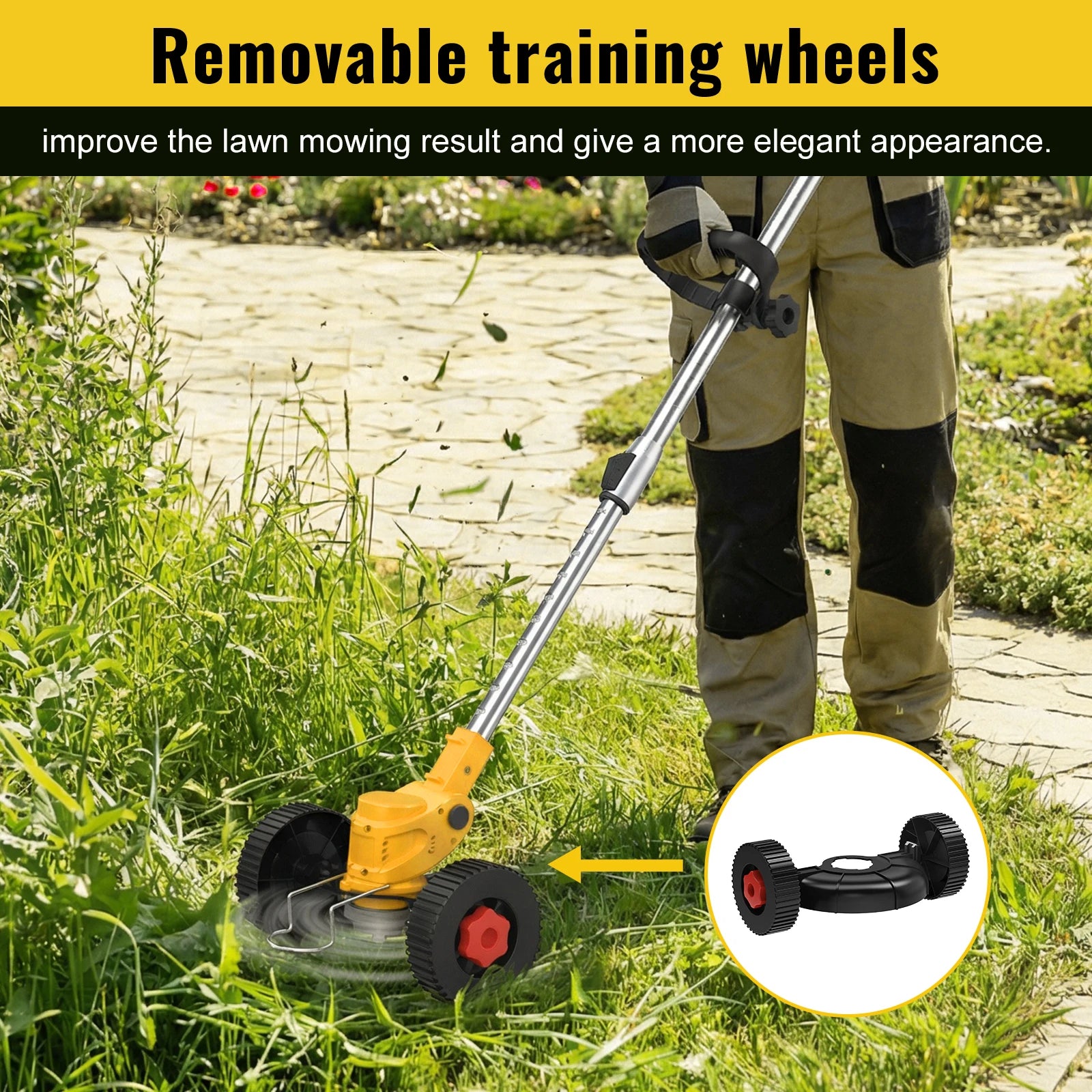 CONENTOOL 21V Accu Grastrimmer met Wielen - 
Gratis verzending in Nederland