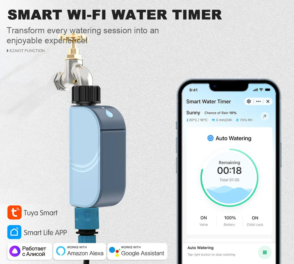 Smart WiFi Tuin Besproeiing Timer - 
Gratis verzending in Nederland