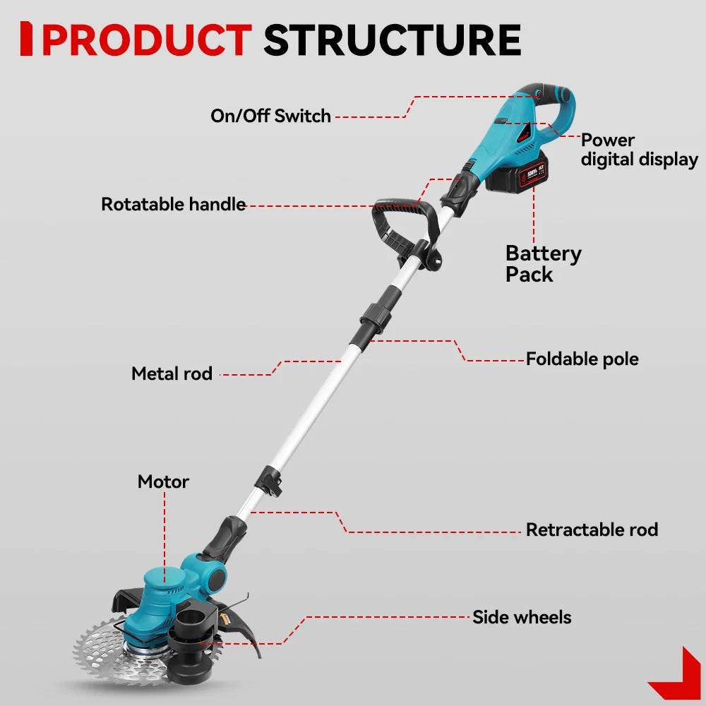 ONEVAN 9 inch Accu Grastrimmer - Gratis verzending in Nederland