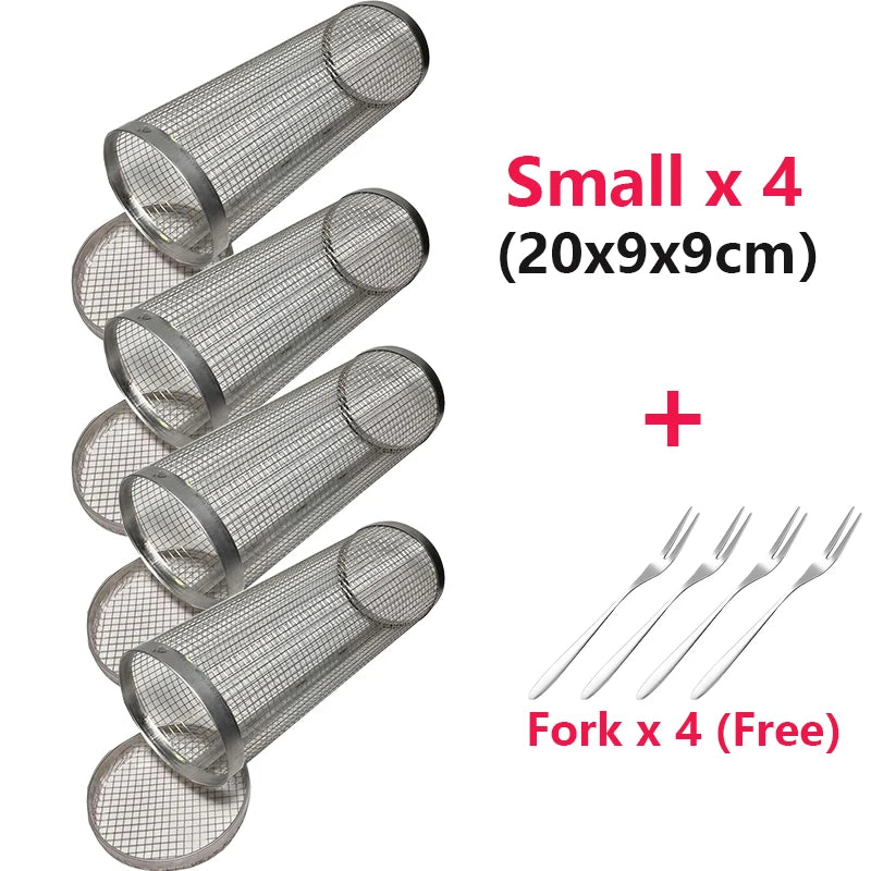 Roterende BBQ Grillmand – RVS Grilling Basket (1–4 stuks) - 
Gratis verzending in Nederland