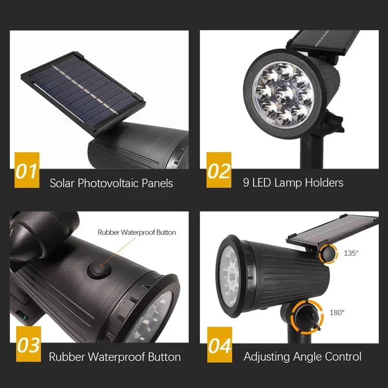 9 LED Solar Tuinspot - Gratis verzending in Nederland