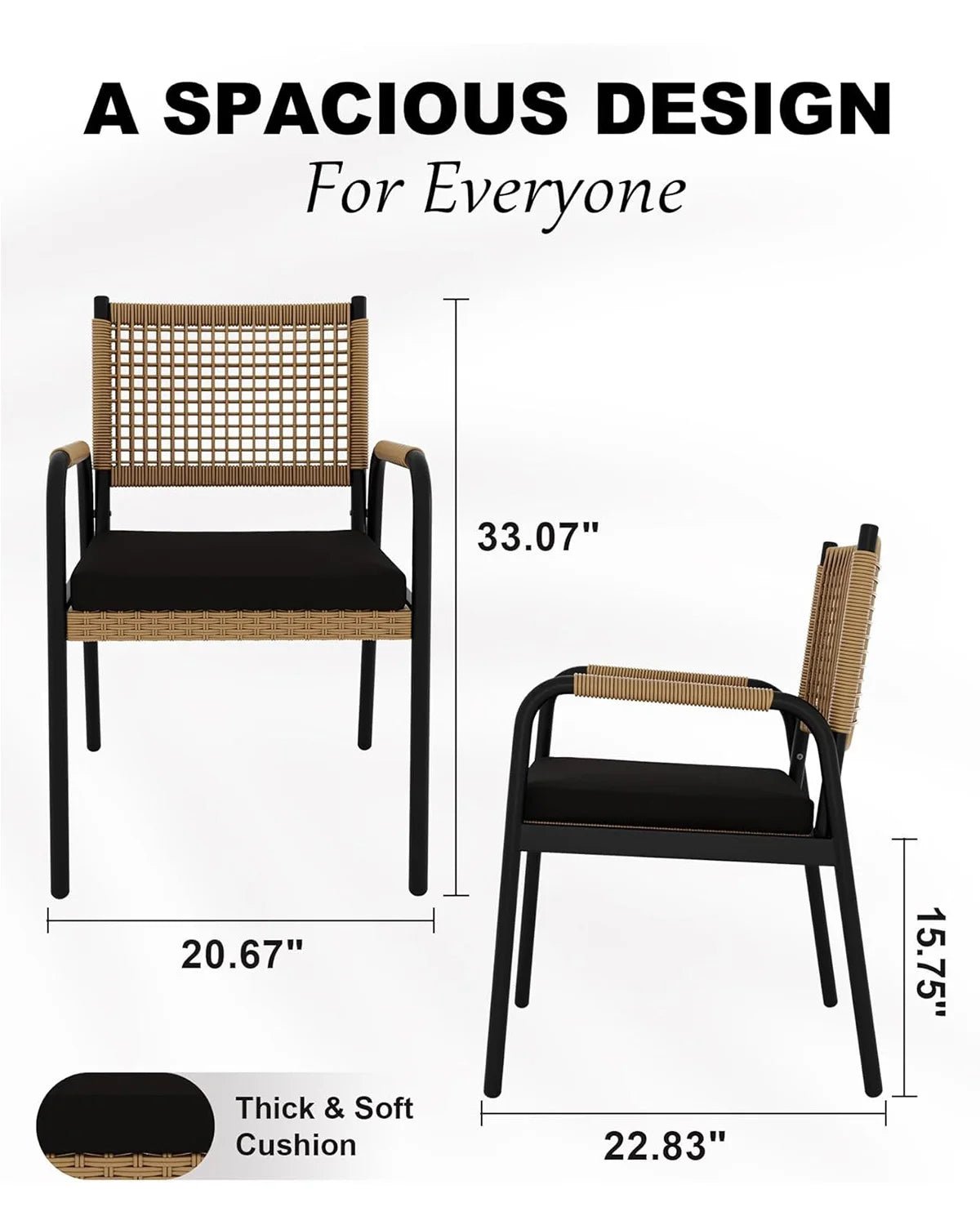 2-delige Rattan Tuinstoelen Set – Weerbestendige Balkon Stoelen met Metalen Frame (52,5 × 58 × 84 cm) - 
Gratis verzending in Nederland