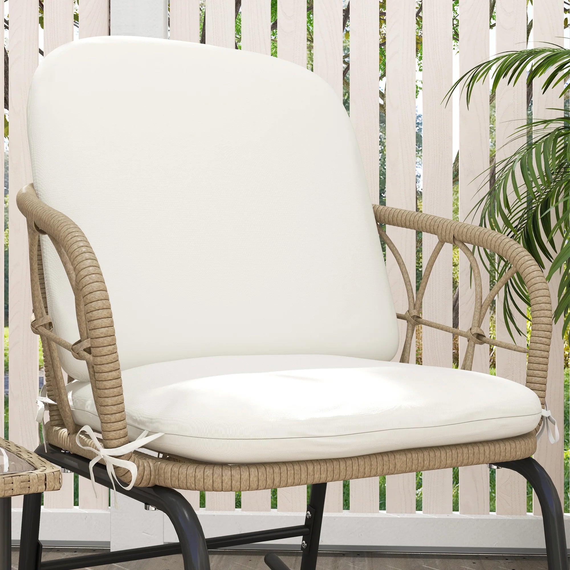 Rattan 2 Stoelen & Tafel met Kussens -
Gratis verzending in Nederland