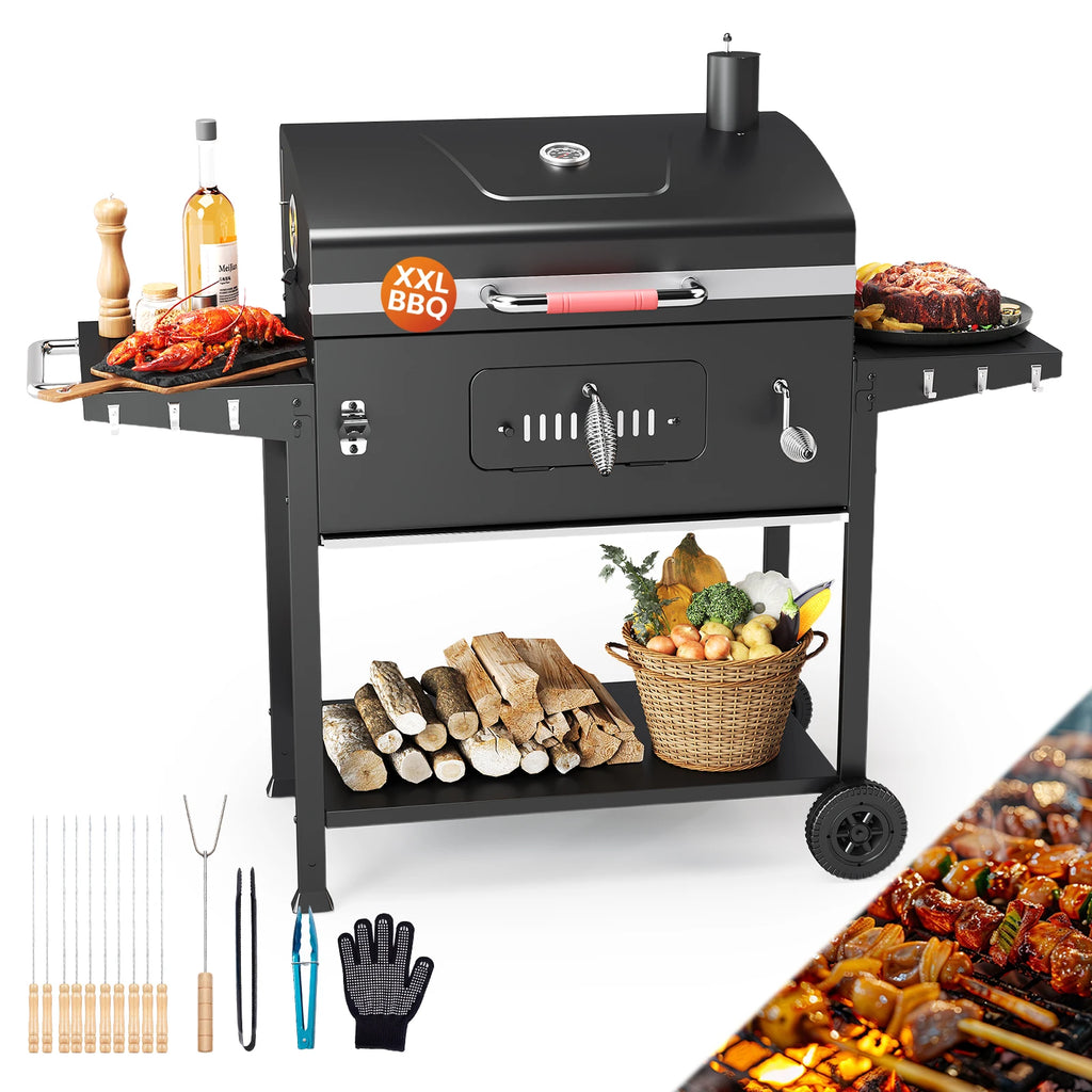 Devoko Houtskool BBQ Grill met Trolley – 71 × 42,5 cm Tuinbarbecue - 
Gratis verzending in Nederland