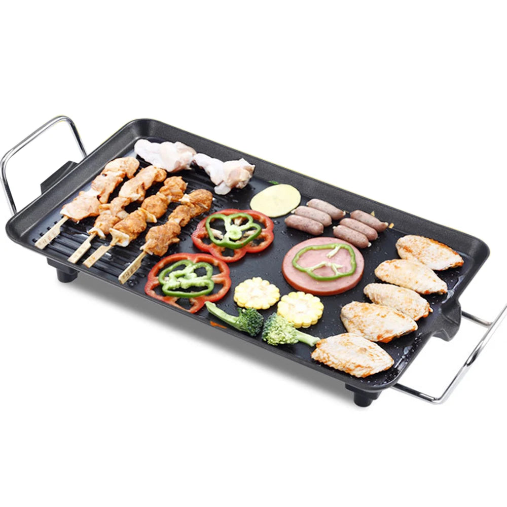 Rechthoekige Elektrische BBQ Grill – 40 × 24 cm Bakplaat voor Binnen en Buiten - 
Gratis verzending in Nederland