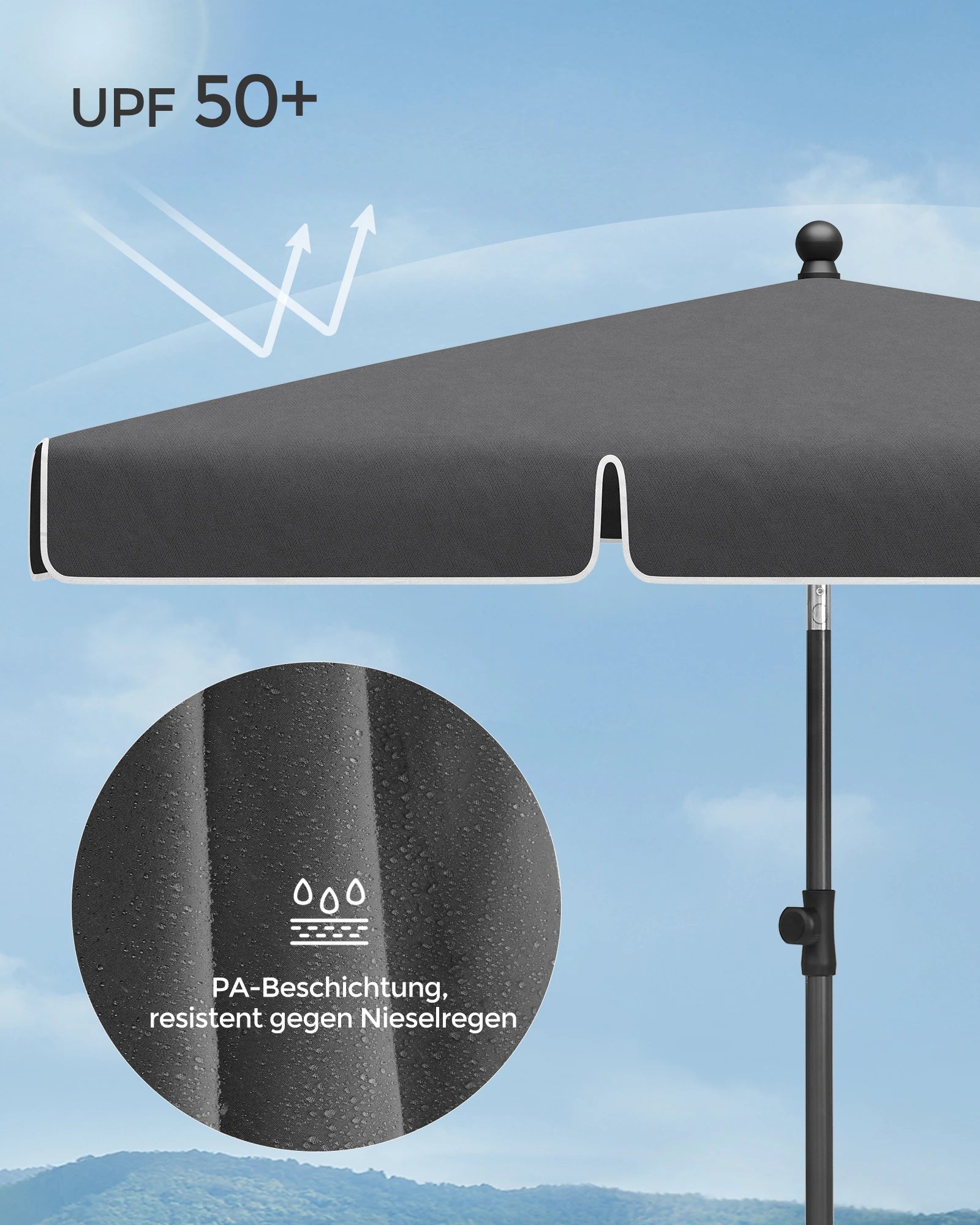 Balkon Parasol – Zonwering UPF 50+ met Opbergtas (Zonder Voet) - 
Gratis verzending in Nederland