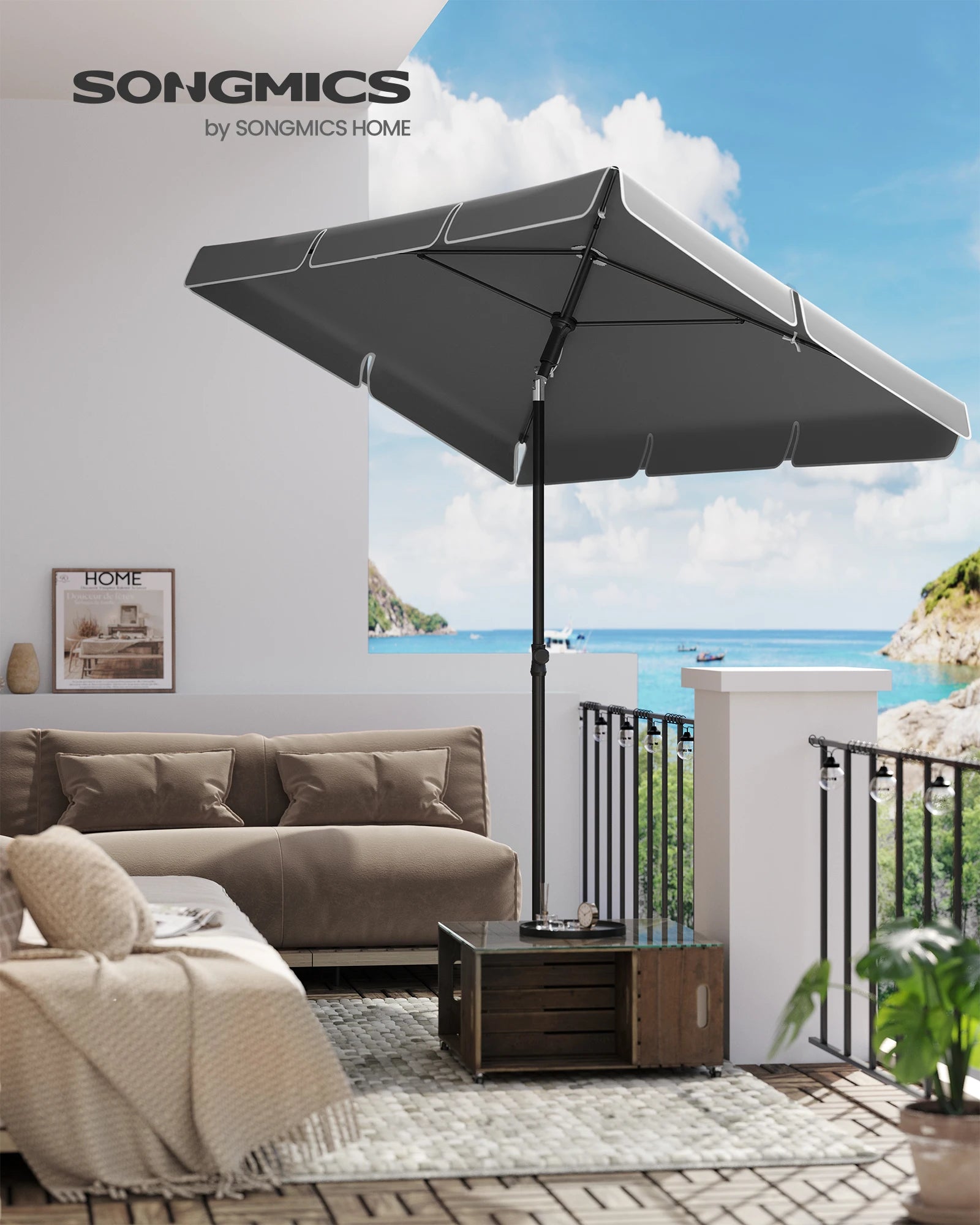 Balkon Parasol – Zonwering UPF 50+ met Opbergtas (Zonder Voet) - 
Gratis verzending in Nederland