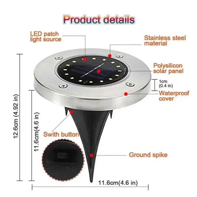4/8 Stuks Solar Grondspots – 8/20 LED Buitenverlichting voor Tuin en Pad - 
Gratis verzending in Nederland