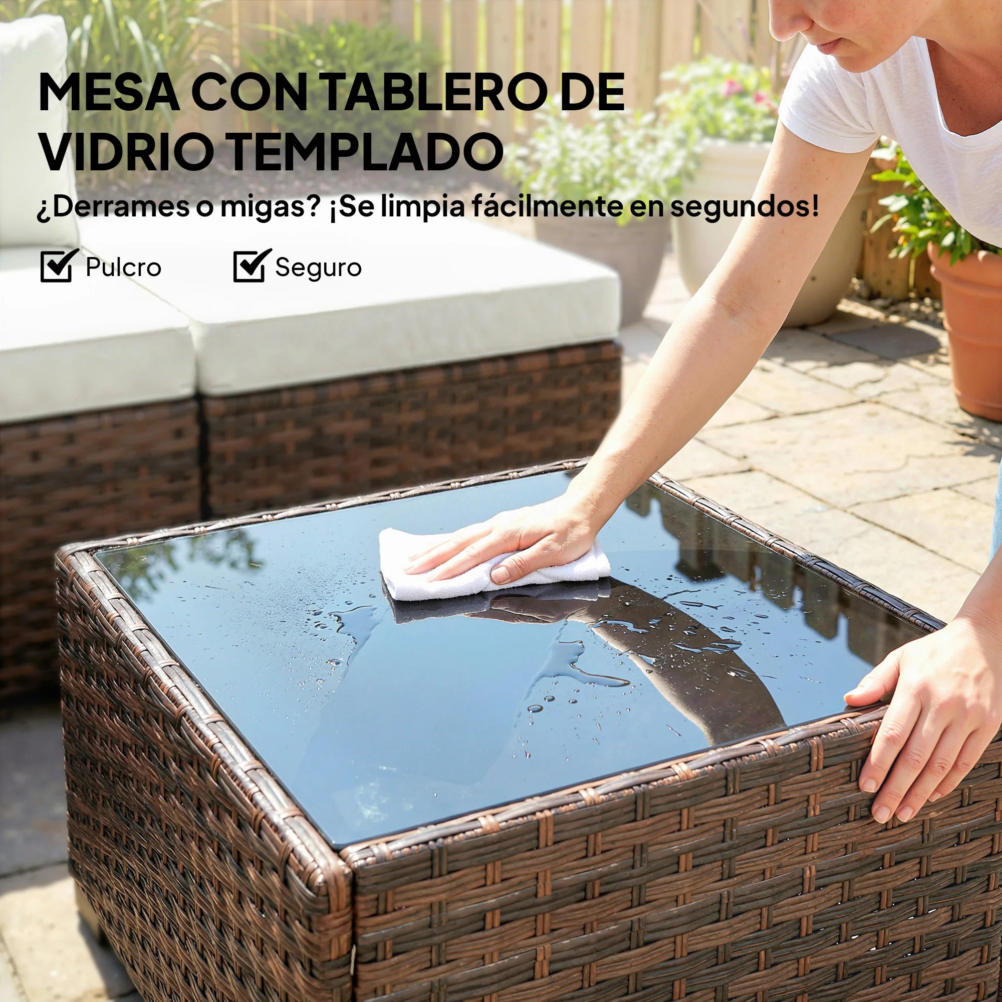 Rotan tuinset 6-delig met comfortabele kussens - Gratis verzending in Nederland