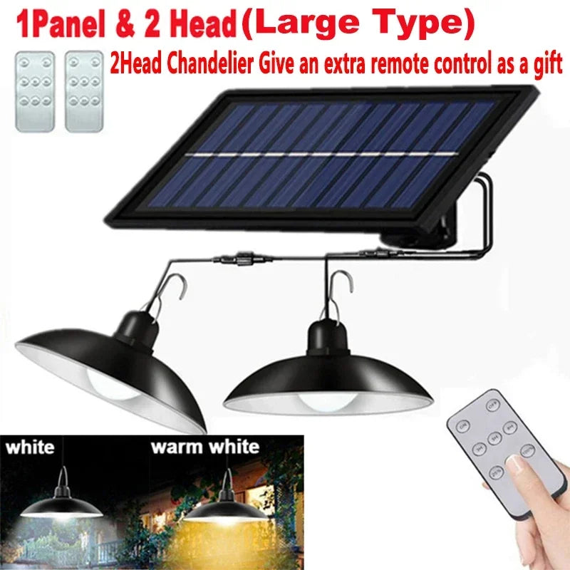 Solar Hanglamp Buiten – Waterdichte Dubbele LED Lamp op Zonne-energie - 
Gratis verzending in Nederland