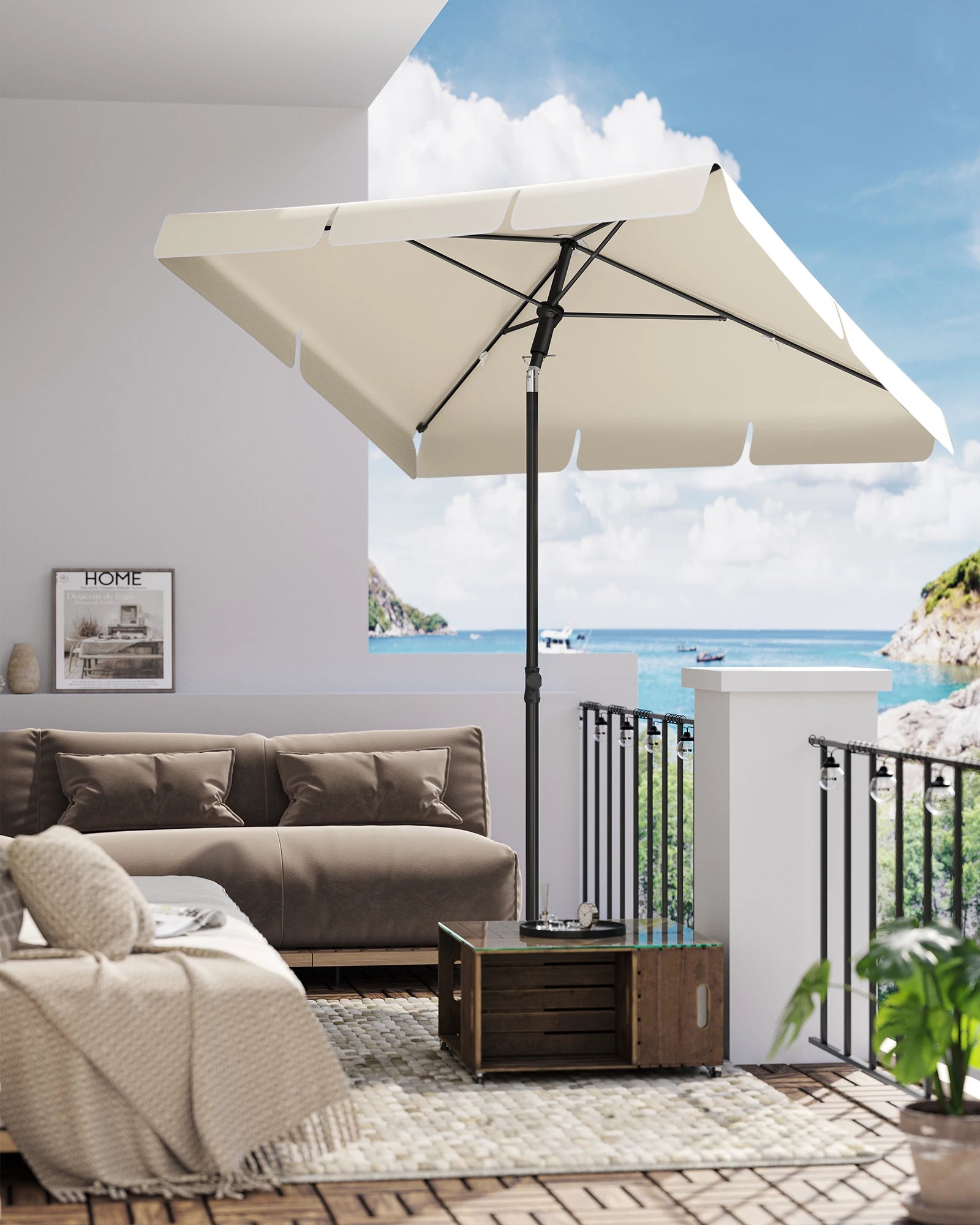 Balkon Parasol – Zonwering UPF 50+ met Opbergtas (Zonder Voet) - 
Gratis verzending in Nederland