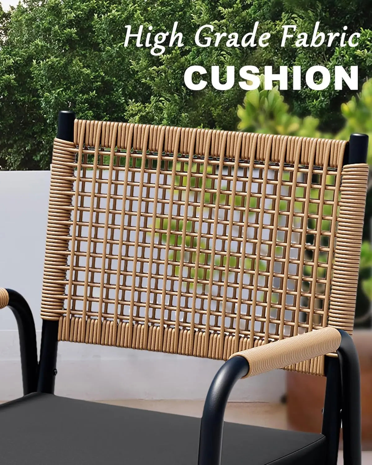 2-delige Rattan Tuinstoelen Set – Weerbestendige Balkon Stoelen met Metalen Frame (52,5 × 58 × 84 cm) - 
Gratis verzending in Nederland