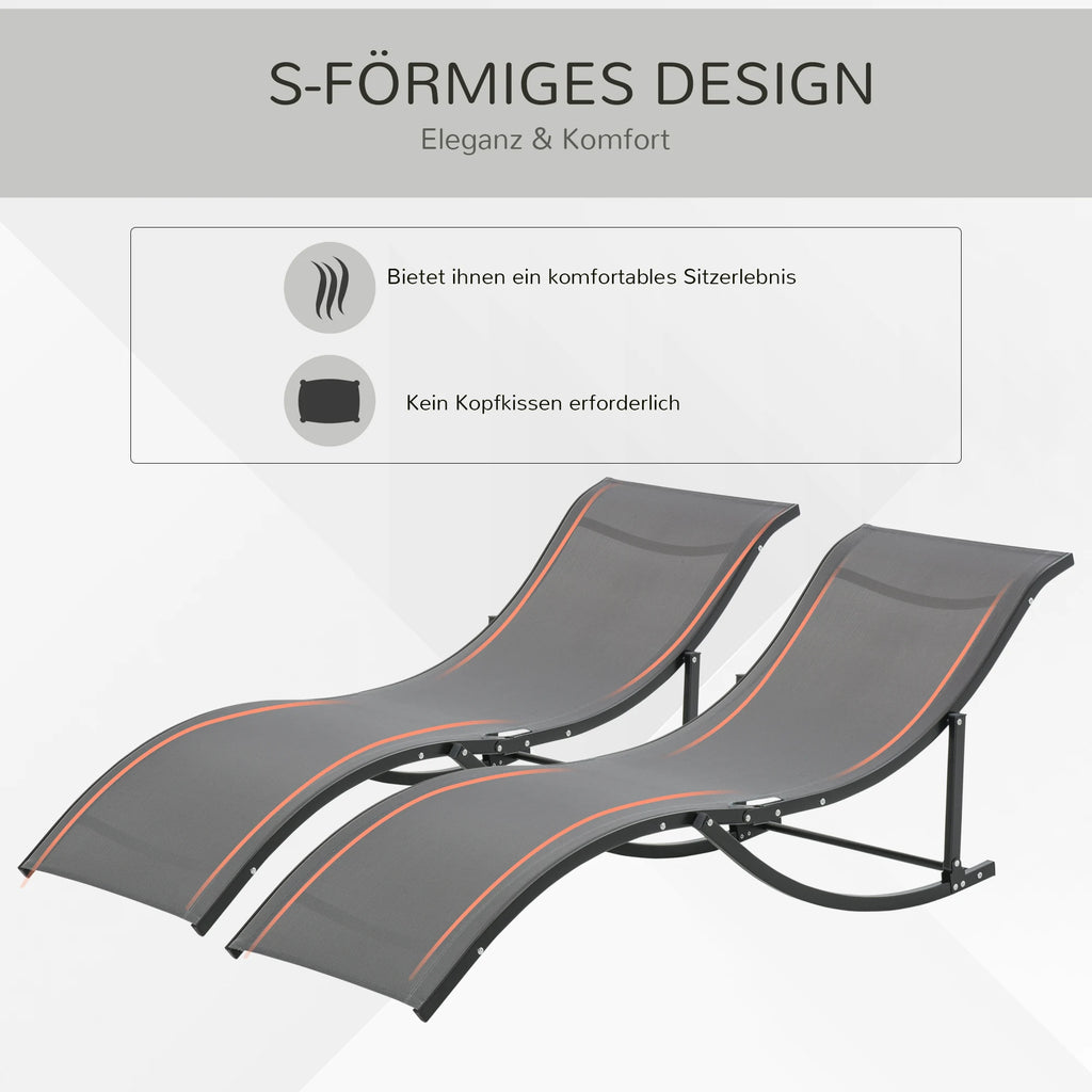 2-delige S-vormige Zonneligstoel Set - Gratis verzending in Nederland