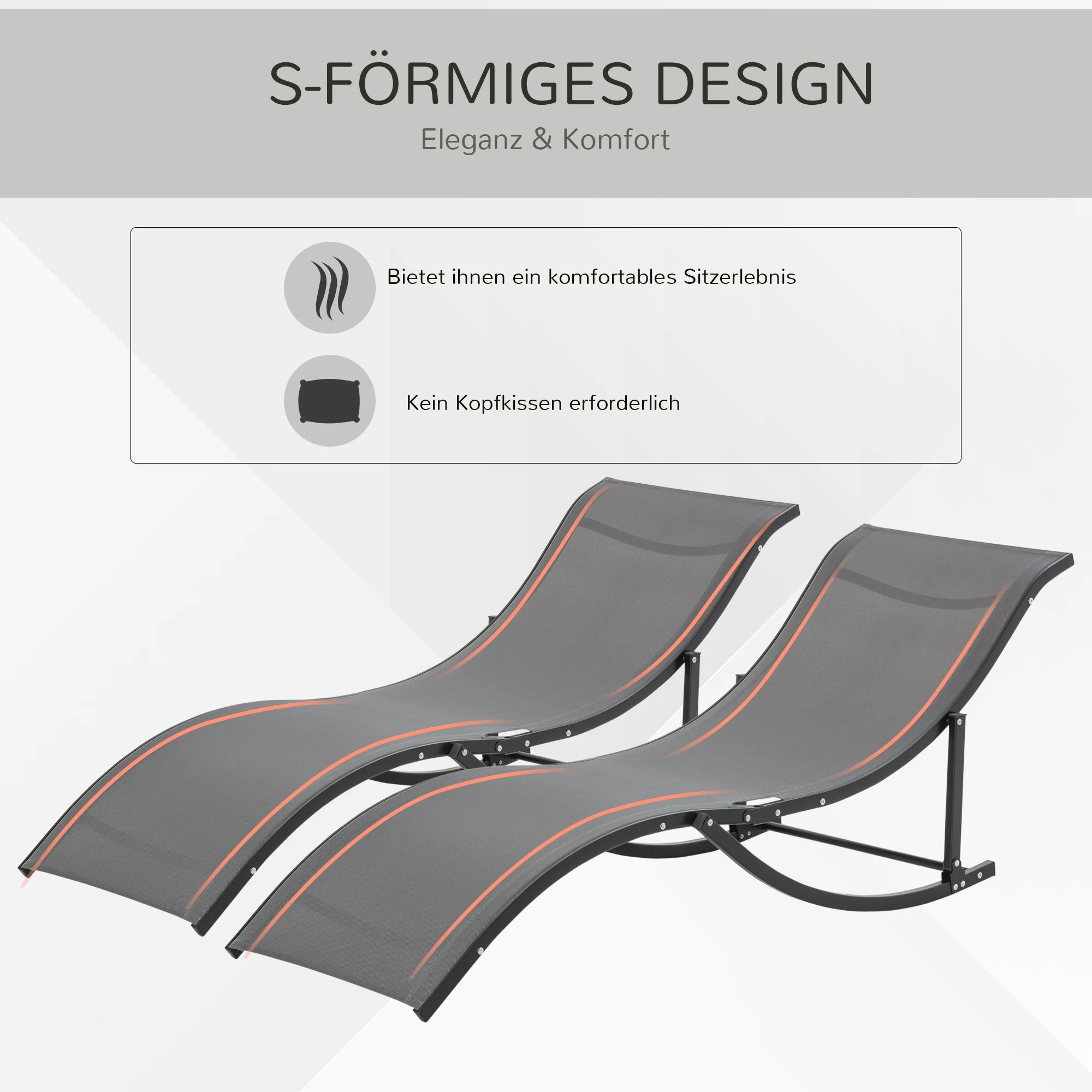 2-delige S-vormige Zonneligstoel Set - Gratis verzending in Nederland