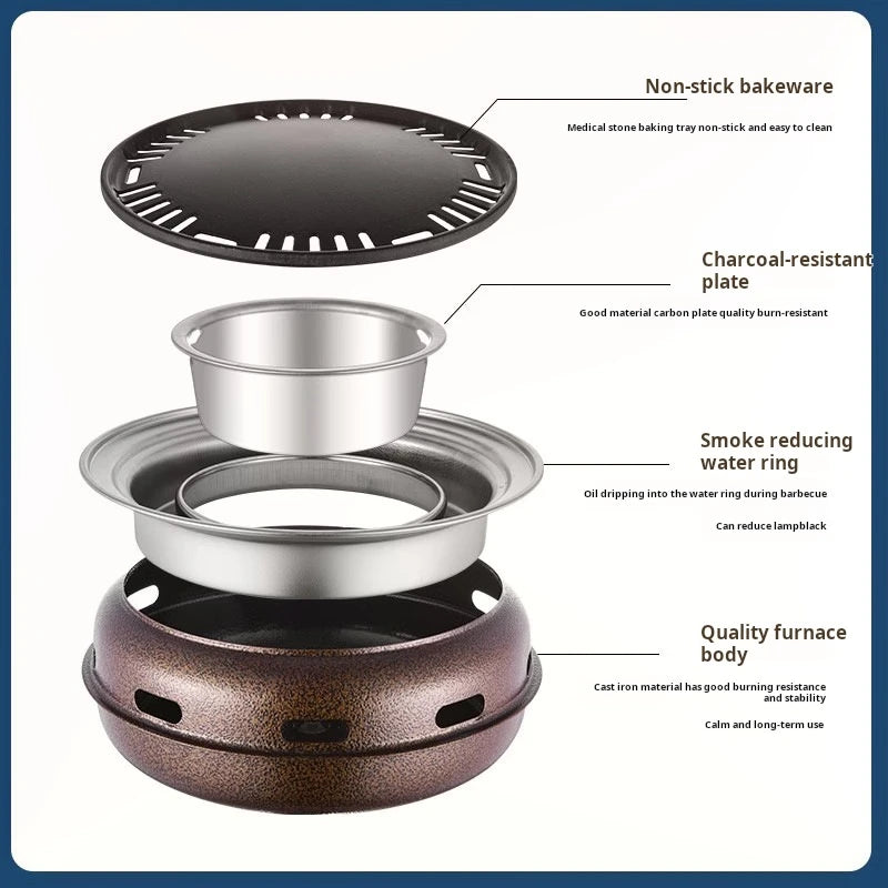 Koreaanse ronde BBQ grill -Gratis verzending in Nederland