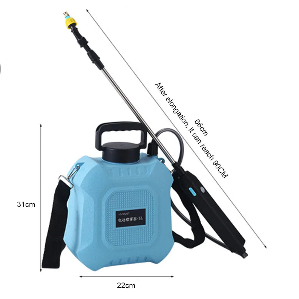 5L Shoulder Pesticide Electric Sprayer Plant Mister Automatic Garden Water Sprayer Bottle USB Rechargeable Agricultural Sprayer