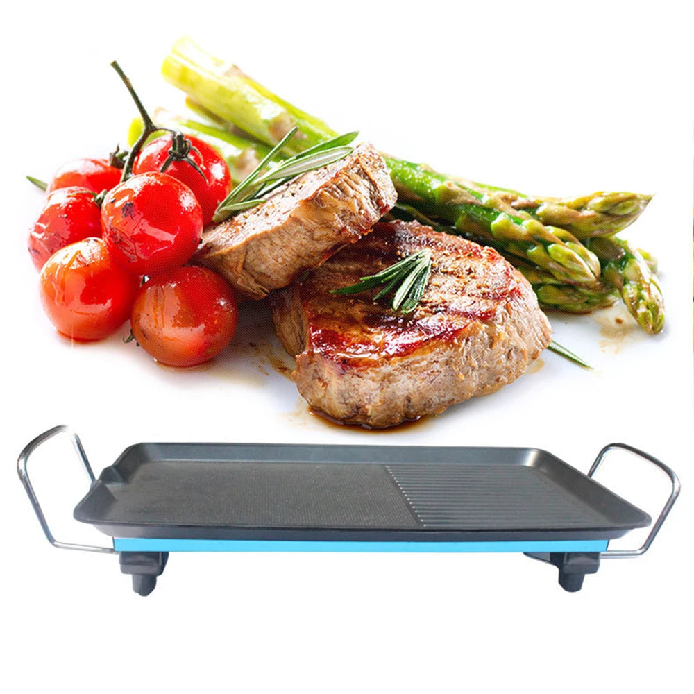 Rechthoekige Elektrische BBQ Grill – 40 × 24 cm Bakplaat voor Binnen en Buiten - 
Gratis verzending in Nederland