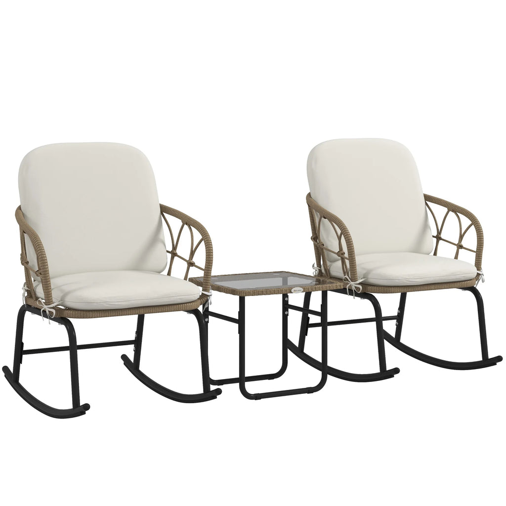 Rattan 2 Stoelen & Tafel met Kussens -
Gratis verzending in Nederland