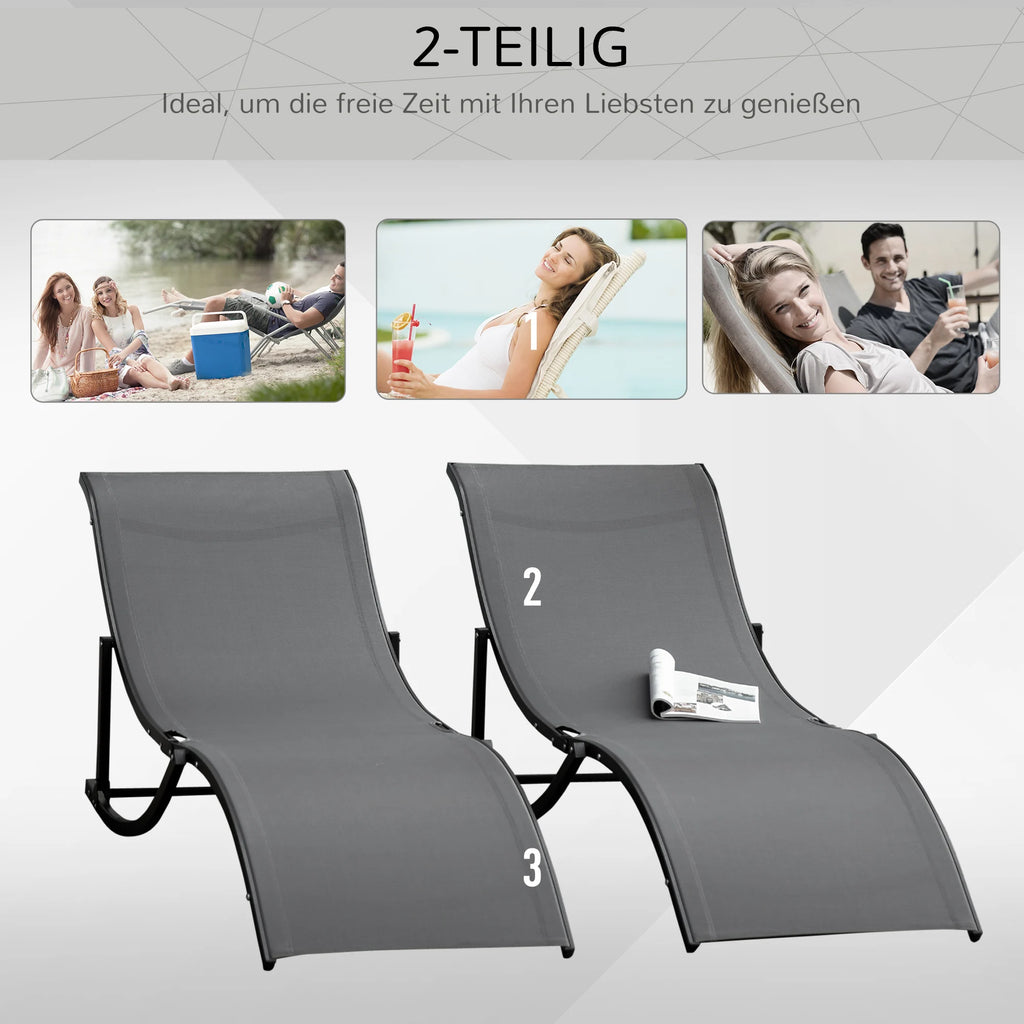 2-delige S-vormige Zonneligstoel Set - Gratis verzending in Nederland