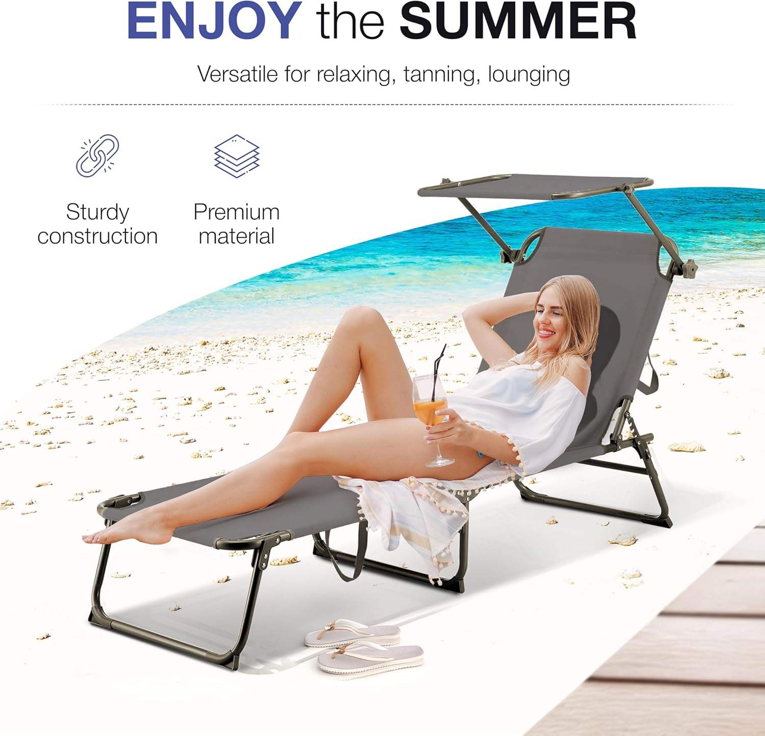 Ligstoel voor Tuin, Strand en Terras (1 stuk / set) - Gratis verzending in Nederland